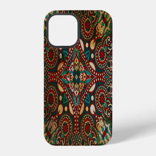 Traditionelles florales Paisley-Bandana-Grunge iPhone 12 Hülle