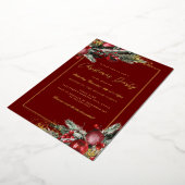 Traditionelles Foliage Frame Weihnachts-Party Folieneinladung (Gedreht)