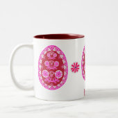 Traditionelles Folk Pink Pysanka Ostereier Zweifarbige Tasse (Links)