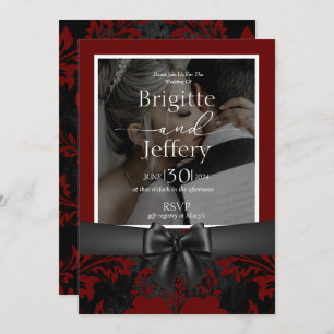 Traditionelles Foto für Hochzeiten und Schwarz/Sch Einladung