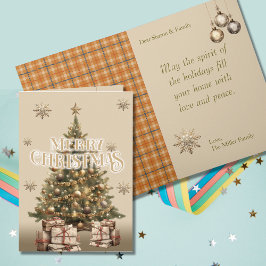 Traditionelles frohe Weihnachten Antique Warm Gold Karte