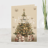 Traditionelles frohe Weihnachten Antique Warm Gold Karte (Vorderseite)