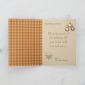 Traditionelles frohe Weihnachten Antique Warm Gold Karte (Innenseite)