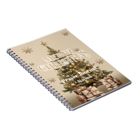 Traditionelles frohe Weihnachten Antique Warm Gold Notizblock (Rechte Seite)