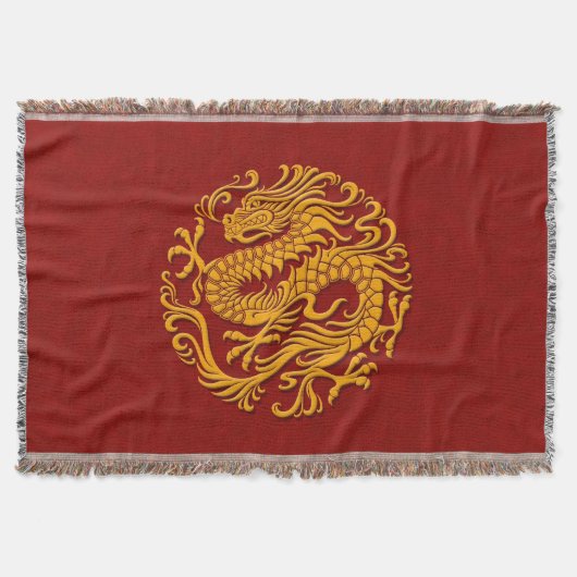 Traditionelles Gelb auf rotem chinesischem Decke (Vorderseite)