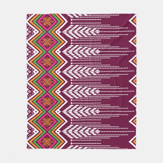 Traditionelles geometrisches ethnisches Muster Fleecedecke (Vorderseite)