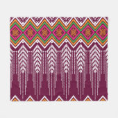 Traditionelles geometrisches ethnisches Muster Fleecedecke (Vorderseite (Horizontal))
