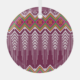 Traditionelles geometrisches ethnisches Muster Ornament Aus Glas