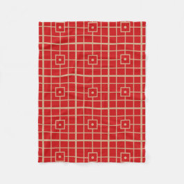 Traditionelles geometrisches Muster aus Rot und Go Fleecedecke