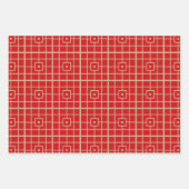 Traditionelles geometrisches Muster aus Rot und Go Geschenkpapier Set (Vorderseite 2)