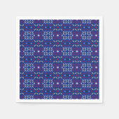 Traditionelles geometrisches Pixelmuster in Tiefbl Serviette (Vorderseite)
