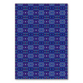 Traditionelles geometrisches Pixelmuster in Tiefbl Tischnummer (Rückseite)