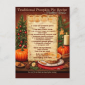 Traditionelles gesünderes Kürbiskuchen Rezept Postkarte (Vorderseite)