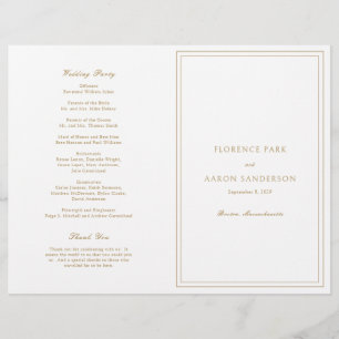 Traditionelles Gold-Budget Katholisches Hochzeitsp Flyer
