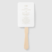 Traditionelles Gold Elegant Hochzeitsprogramm Fächer (Vorderseite)