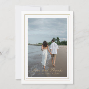 Traditionelles Gold Foto Zeitlose Hochzeit Dankeskarte