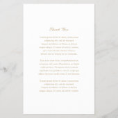 Traditionelles Gold Timeless Budget Wedding Menu Flyer (Hinten)