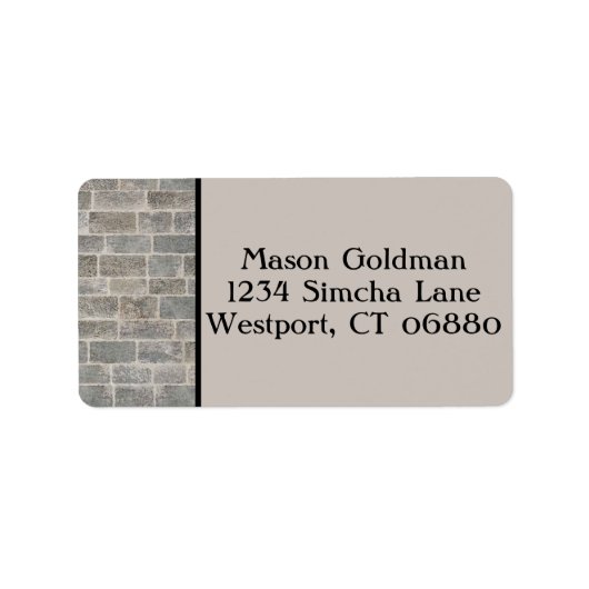 Traditionelles Gray Brick Address Label Adressaufkleber (Vorne)