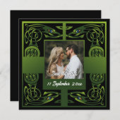 Traditionelles Green Irish Celtic Design Einladung (Vorne/Hinten)