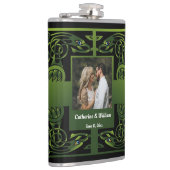 Traditionelles Green Irish Celtic Design Flachmann (Rechts)