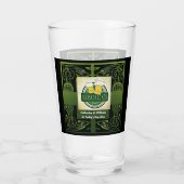 Traditionelles Green Irish Celtic Design mit Ihrem Glas (Rückseite)