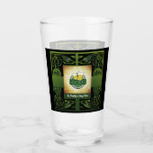 Traditionelles Green Irish Celtic Design mit Ihrem Glas (Vorderseite)