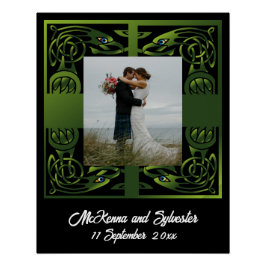 Traditionelles Green Irish Celtic Design Poster