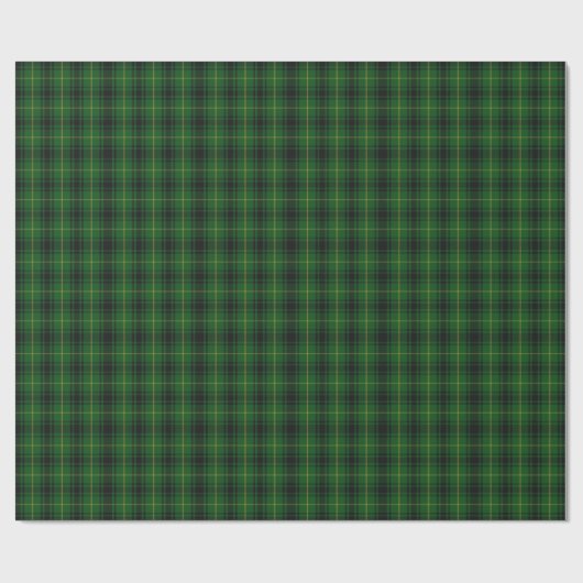Traditionelles Green MacArthur Tartan Wrapping Pap Geschenkpapier (Flach)