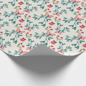 Traditionelles Green und Red Grand Millenial-Muste Geschenkpapier (Ecke)