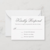Traditionelles Grey Formal Elegant Mini Wedding RS Mitteilungskarte (Vorderseite)