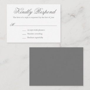 Traditionelles Grey Formal Elegant Mini Wedding RS Mitteilungskarte