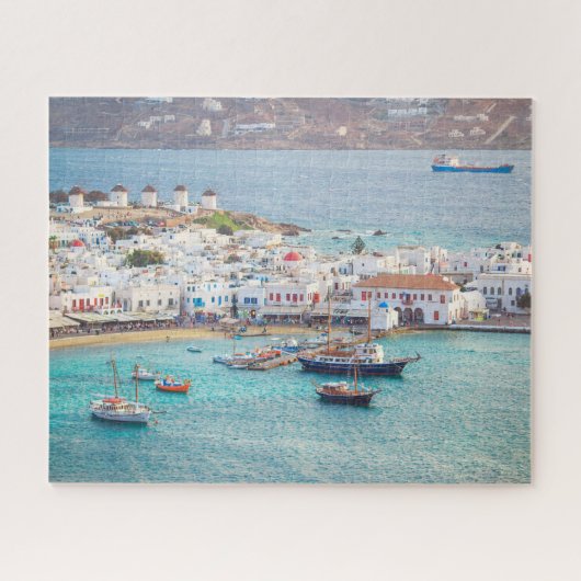 Traditionelles griechisches Dorf Mykonos Insel Gri Puzzle (Horizontal)