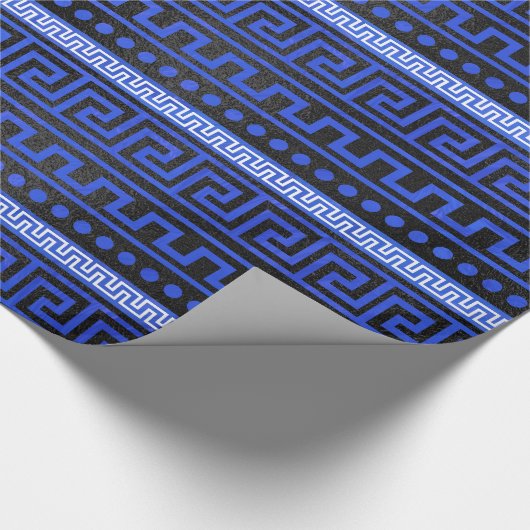 Traditionelles griechisches Windungs-Muster Geschenkpapier (Ecke)