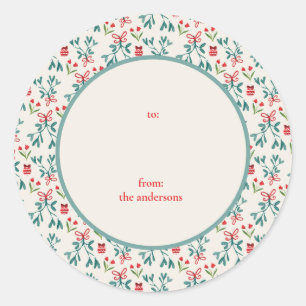 Traditionelles Grün und Rotes Grand Millenium zu/v Runder Aufkleber