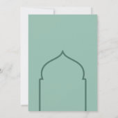 Traditionelles Grüner Moscheebogen-Iftar-Abendesse Einladung (Rückseite)