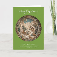Traditionelles grünes 3D-Papier-Schnitt-Weihnachte
