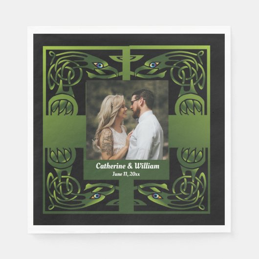 Traditionelles Grünes Irisches Celtisches Serviette (Vorderseite)