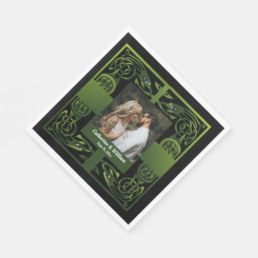 Traditionelles Grünes Irisches Celtisches Serviette (Ecke)