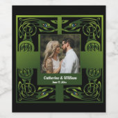 Traditionelles Grünes Irisches Celtisches Weinetikett (Einzelnes Label)