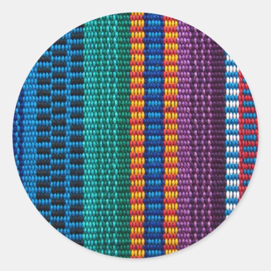 Traditionelles guatemaltekisches Gewebe Runder Aufkleber (Vorderseite)