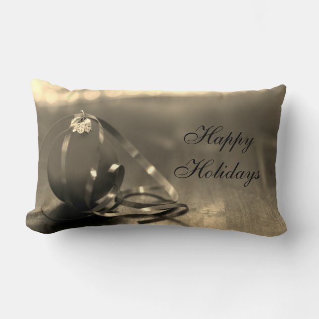 Traditionelles Happy Holidays Design Lendenkissen (Vorderseite)