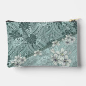 Traditionelles hawaiianisches Tapa und Plumeria Sm Zubehörtasche (Rückseite)