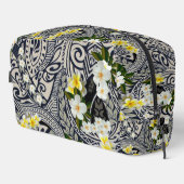 Traditionelles hawaiianisches Tapa und Plumeria Waschbeutel (Rechte Ecke)