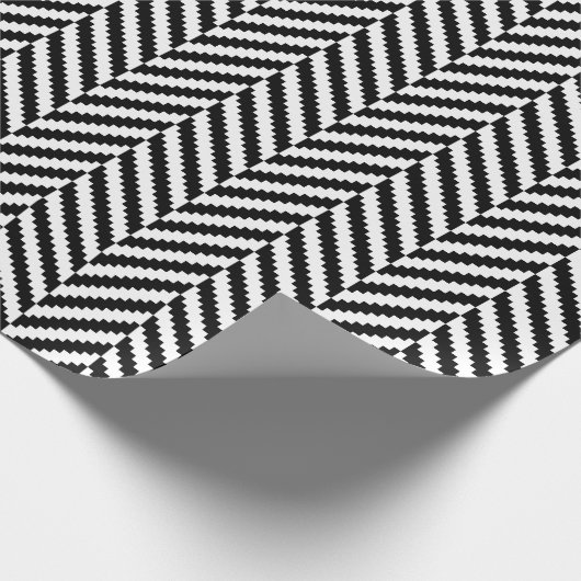 Traditionelles Herringbone Muster Weihnachtsgesche Geschenkpapier (Ecke)