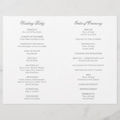 Traditionelles Hochzeitsprogramm für Graues formal (Rückseite)