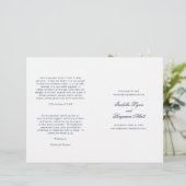 Traditionelles Hochzeitsprogramm für Navy (Stehend Vorderseite)