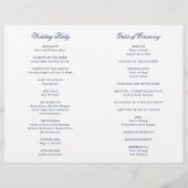 Traditionelles Hochzeitsprogramm für Navy (Rückseite)