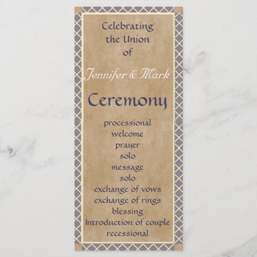 Traditionelles Hochzeitsprogramm und Hochzeitsgese Programm (Vorderseite)