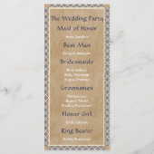 Traditionelles Hochzeitsprogramm und Hochzeitskart Programm (Rückseite)