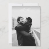 Traditionelles Hochzeitsskript-Foto mit elegantem Einladung (Rückseite)